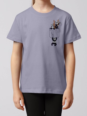 watabout.kids Shirt 'Pocket Pandas' in Lila: voorkant
