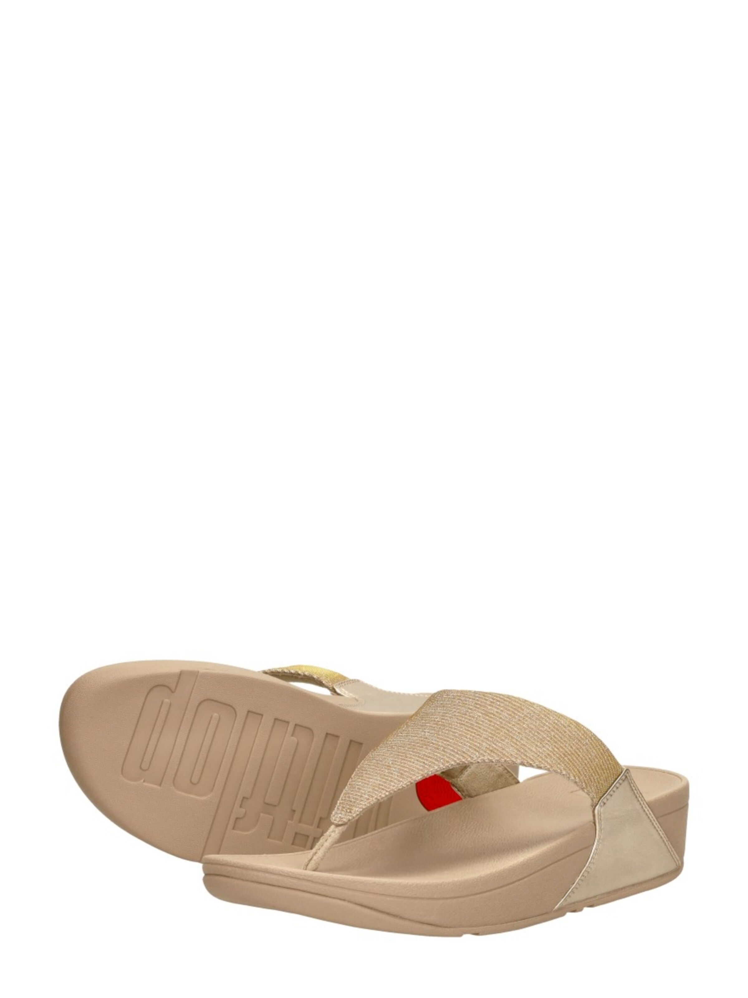 FitFlop Slipper 'Lulu Shimmerlux Toe - Post Sandals' in Beige