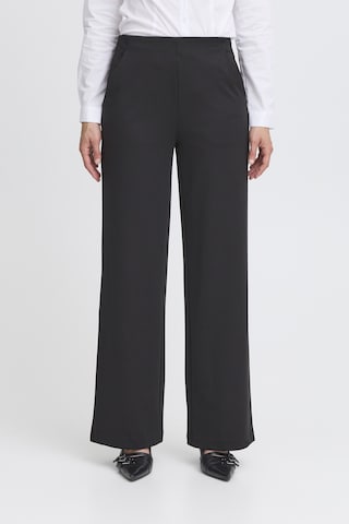 Wide Leg Pantalon 'IHKate' ICHI en noir : devant