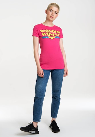 LOGOSHIRT T-Shirt 'Wonder Woman' in Pink