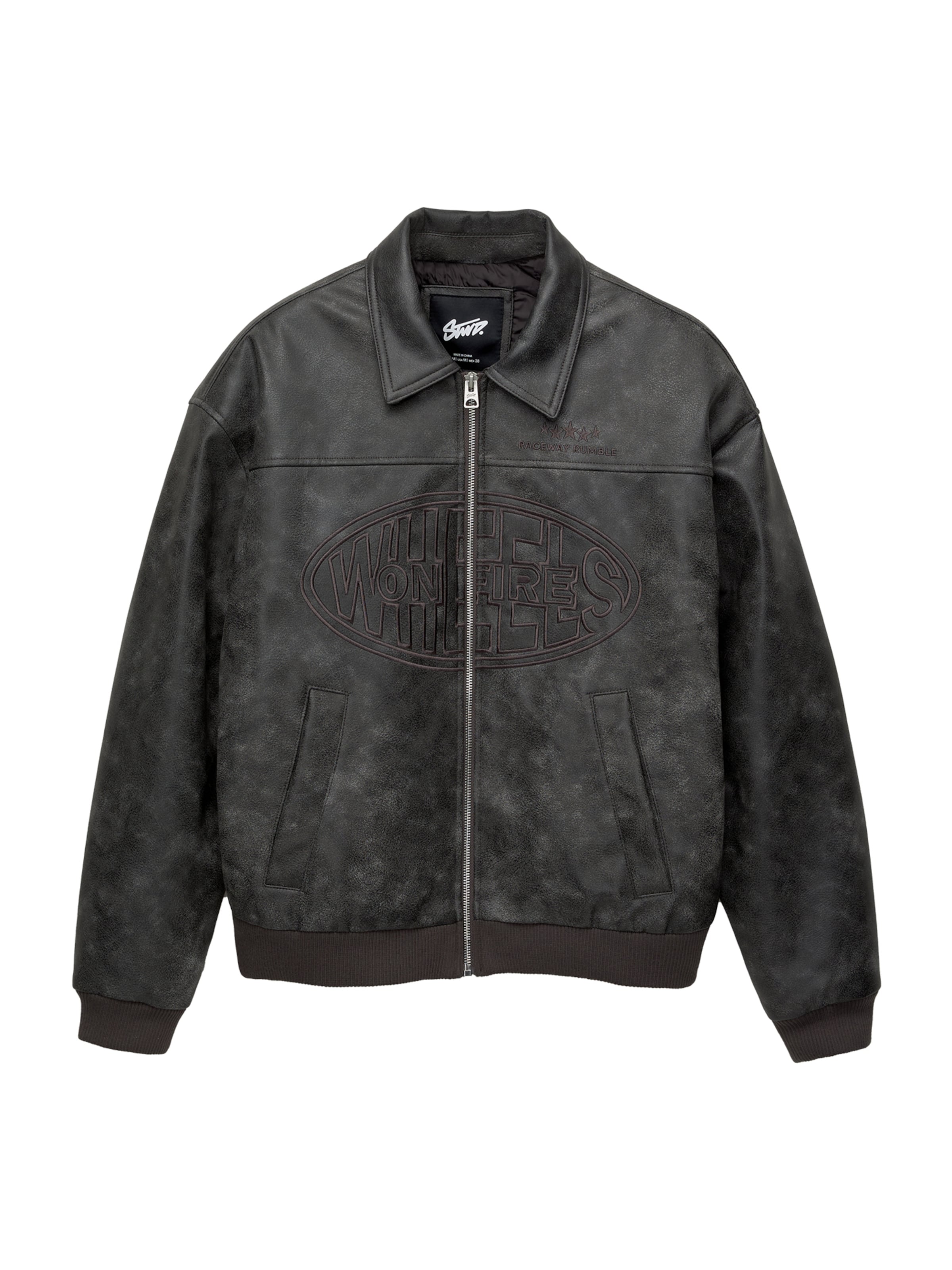 Pull&Bear Jacke 'STWD' in Schwarz: Vorderseite
