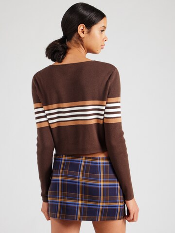 Monki Knit cardigan in Brown