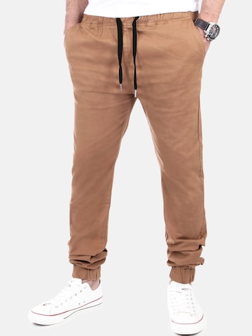 Reslad Slim fit Chino Pants 'Chino Jogger' in Brown