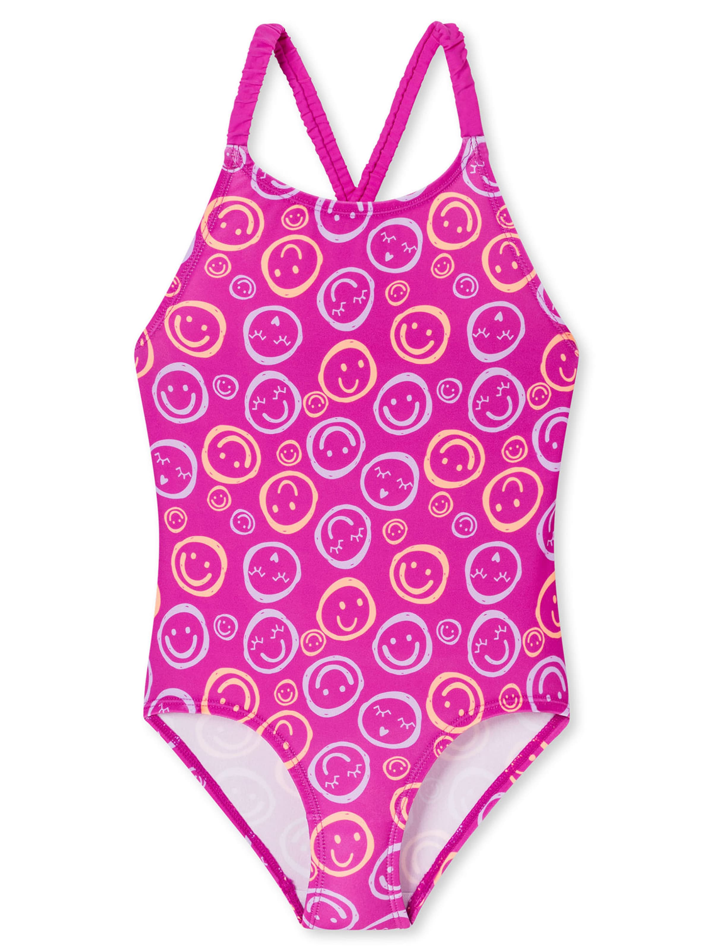 SCHIESSER Badeanzug ' Aqua Kids ' in Pink: Vorderseite