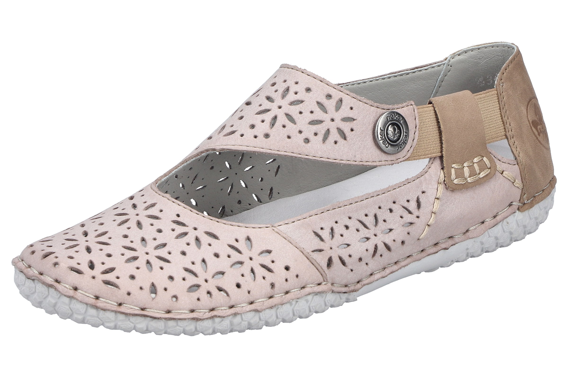 Ballerines Rieker en beige : devant