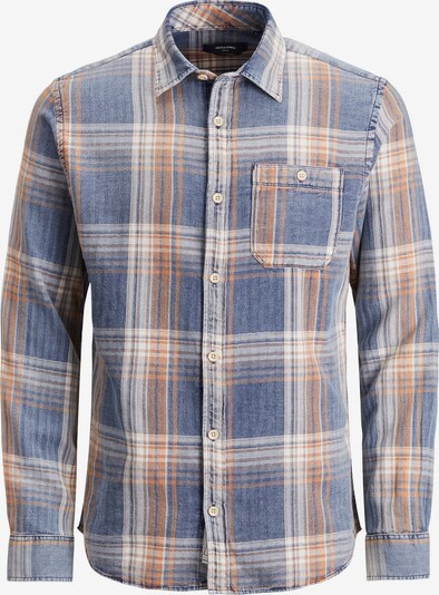 JACK & JONES Chemise 'Blu Steven' en bleu-gris / marron / orange foncé / blanc, Vue avec produit