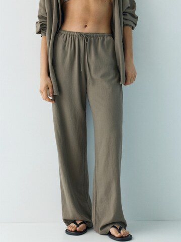 Pull&Bear Wide Leg Bukser i brun: forside