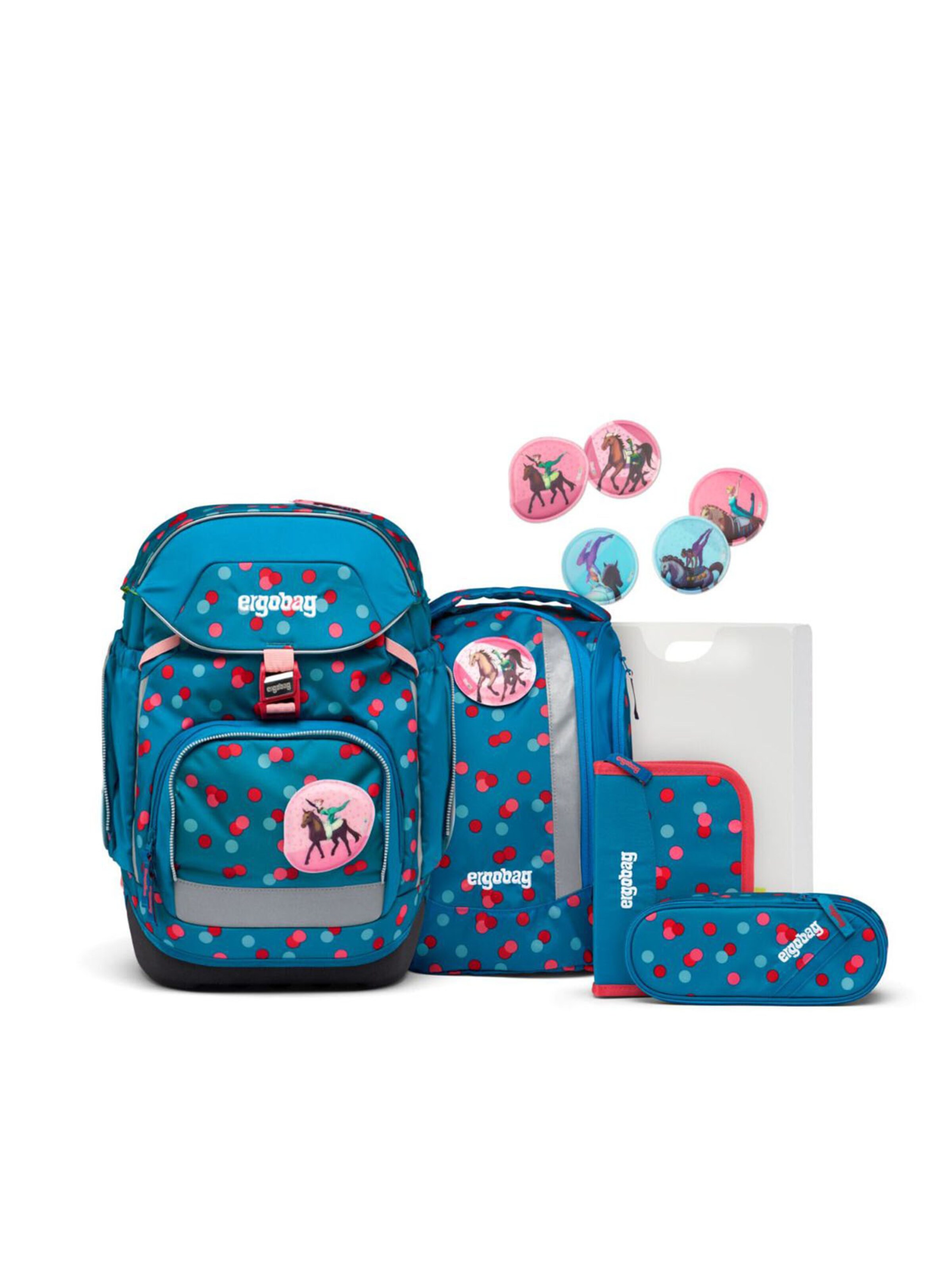 ergobag Rucksack 'Set 6tlg'‌‌‌‌‌‌‌‌‌‌ in Blau: Vorderseite