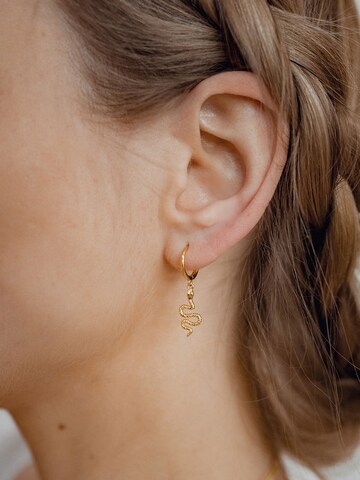 Hey Happiness Earrings 'Snake' in Gold: front