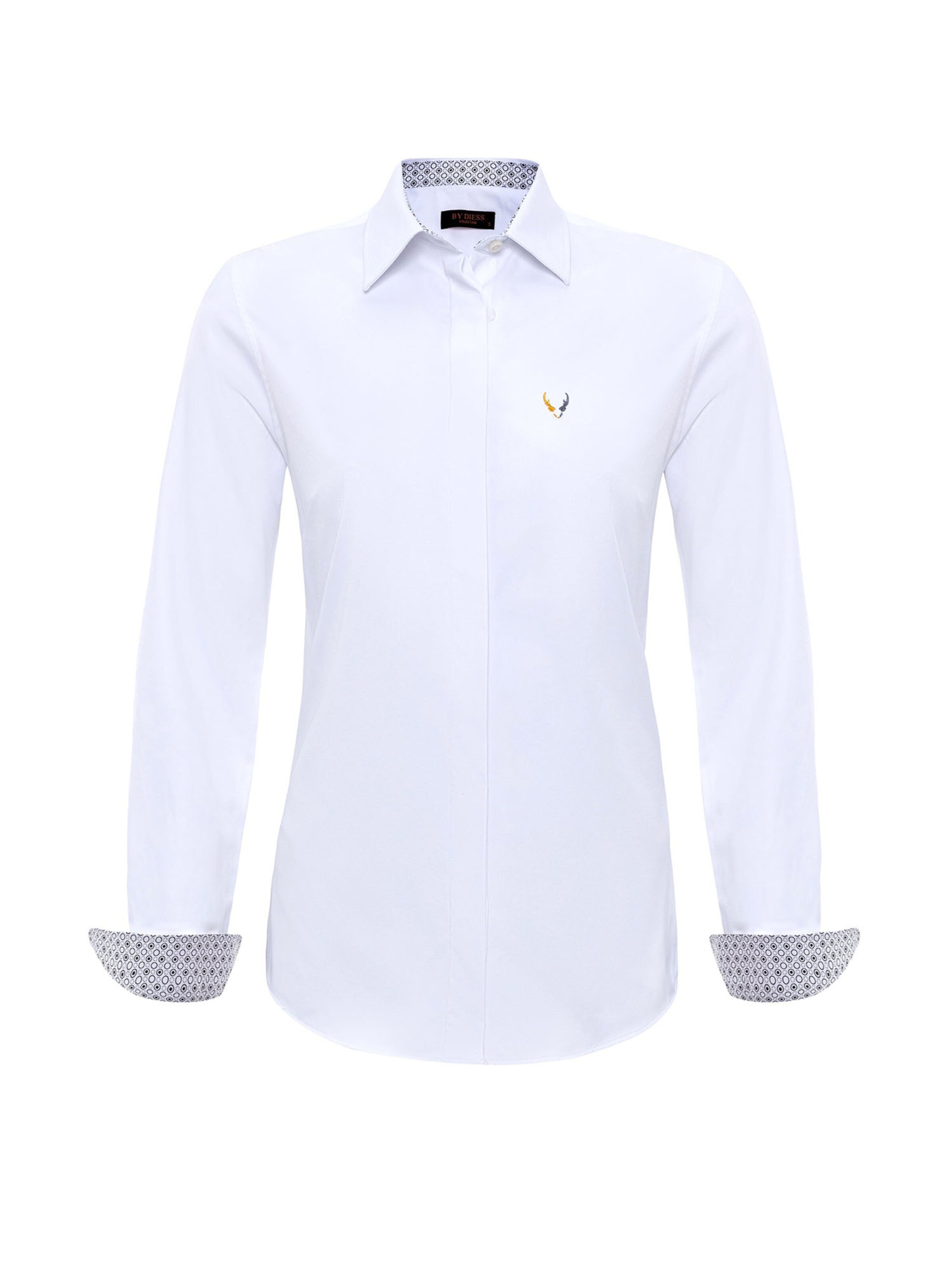 By Diess Collection Slim fit Πουκάμισο σε λευκό: μπροστά