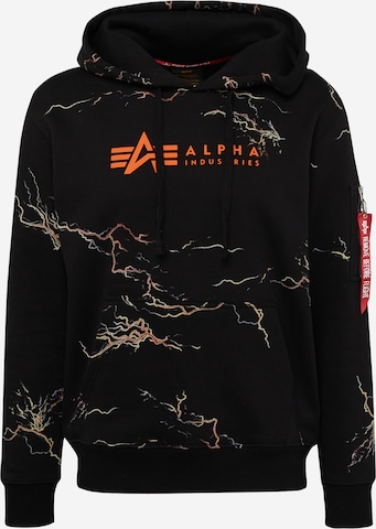 ALPHA INDUSTRIES Μπλούζα φούτερ σε μαύρο: μπροστά