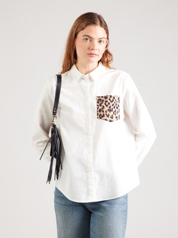 PIECES Bluse 'PCPIRINE' i hvid: forside