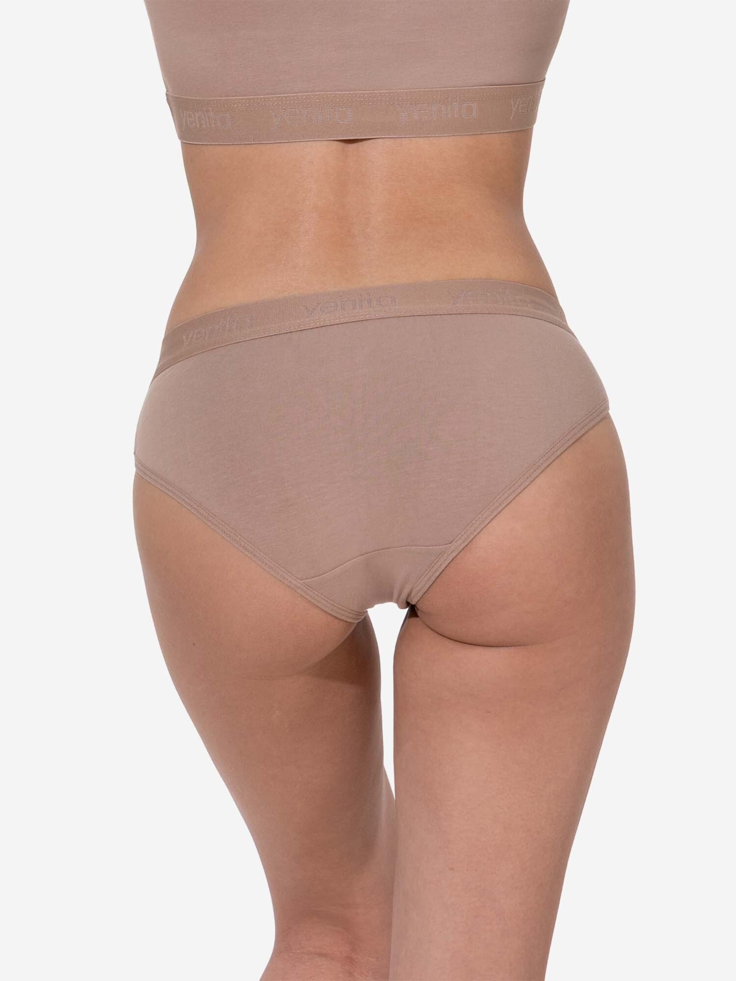 Yenita - Cueca ' Damen Slips mit elastischem Logobund ' em bege