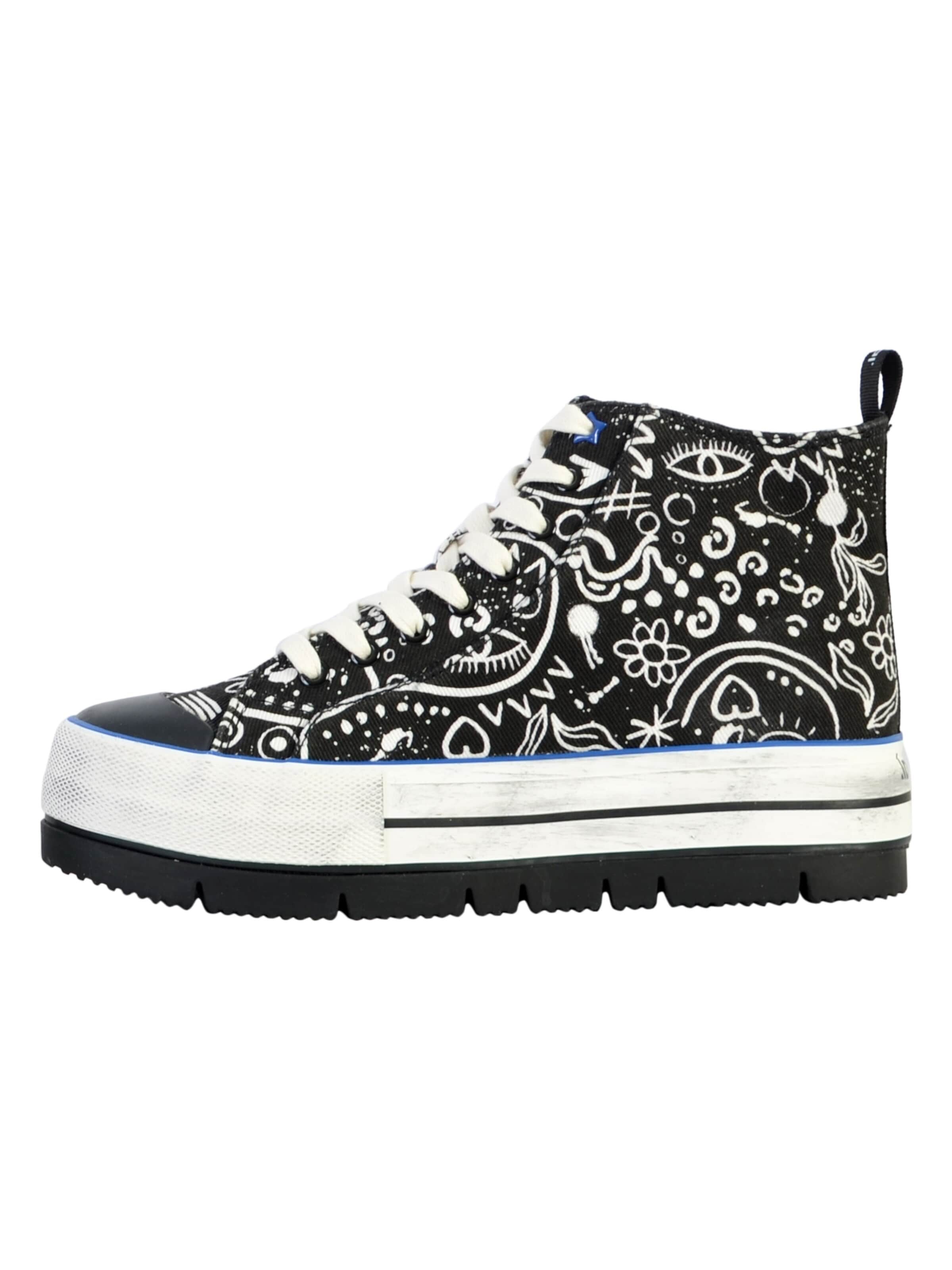 Baskets hautes Desigual en noir : devant