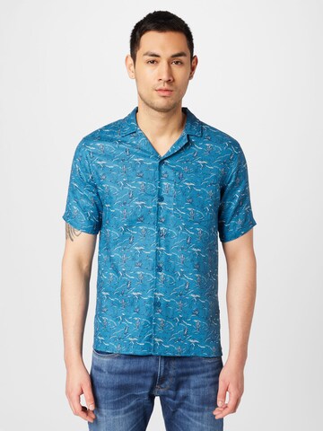 CRAGHOPPERS Regular fit Athletic Button Up Shirt in Blue: front