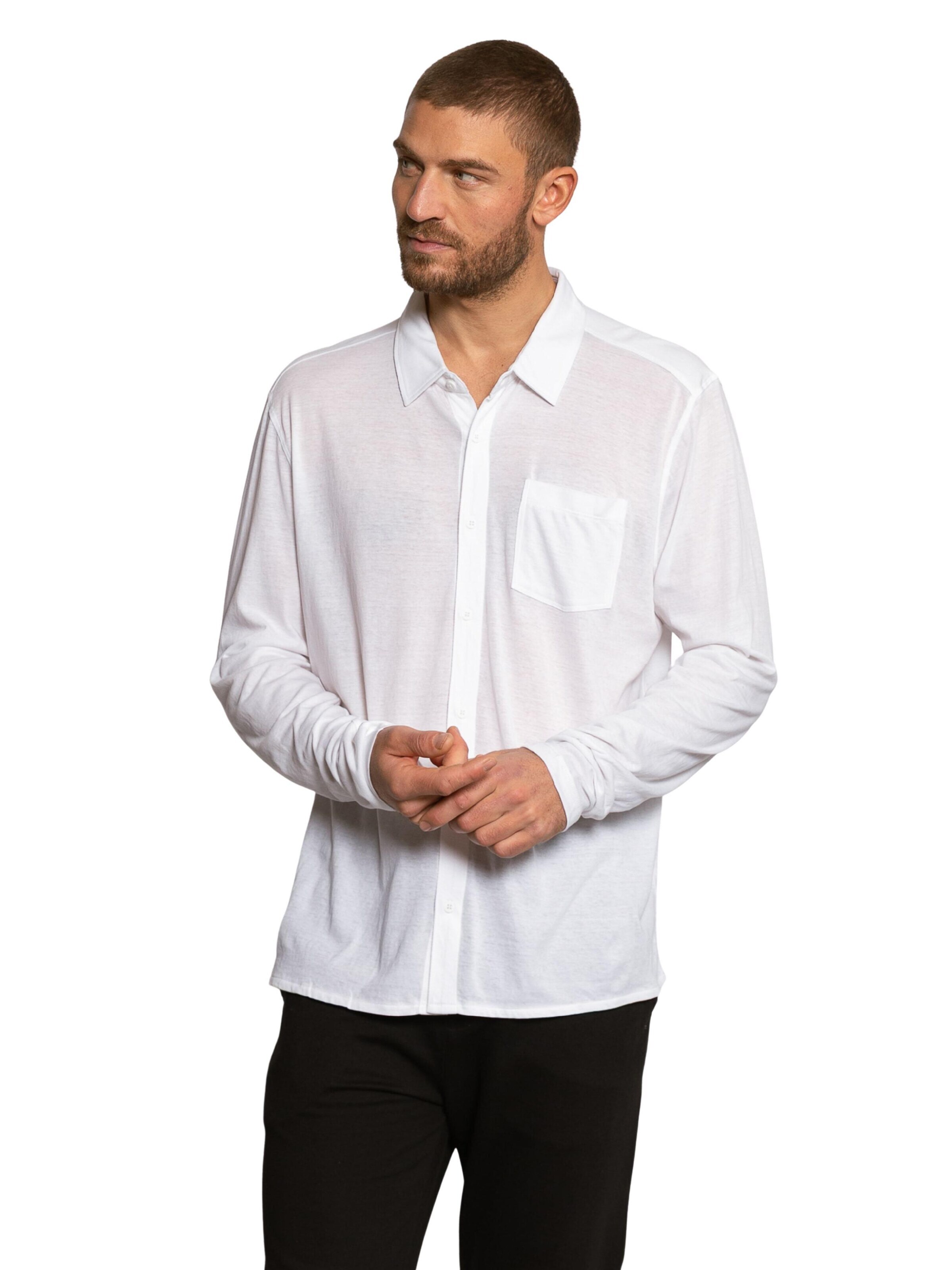 Coupe regular Chemise 'Jackson' LDB en blanc : devant