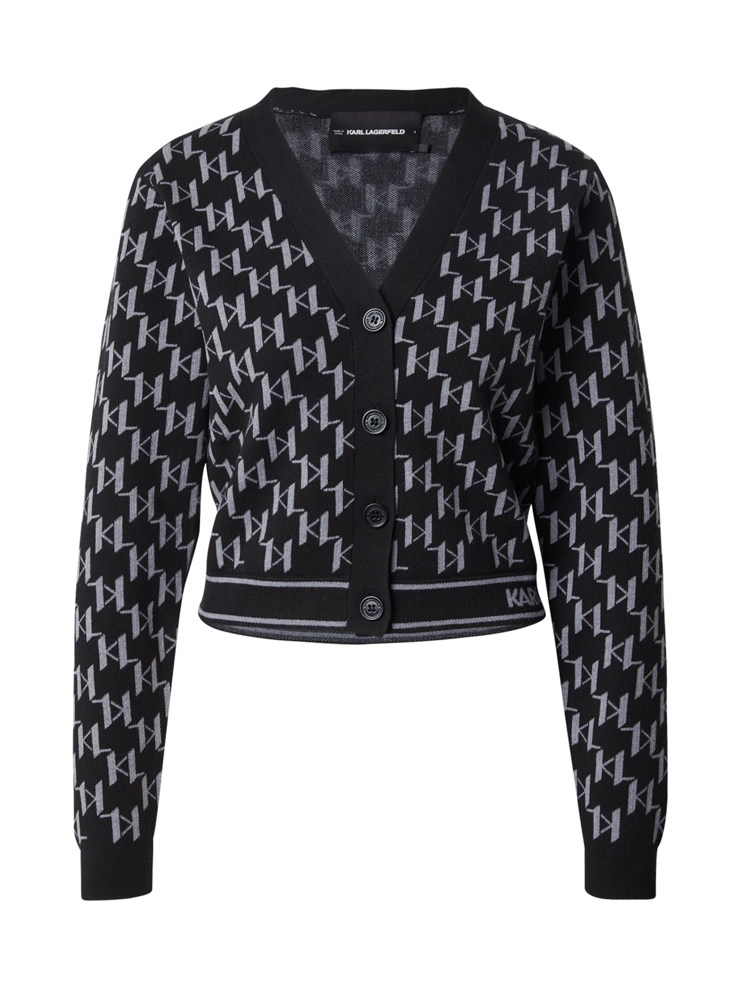 Geacă tricotată de la Karl Lagerfeld pe gri: față