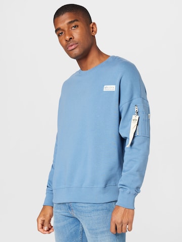 ALPHA INDUSTRIES Sweatshirt in Blauw: voorkant