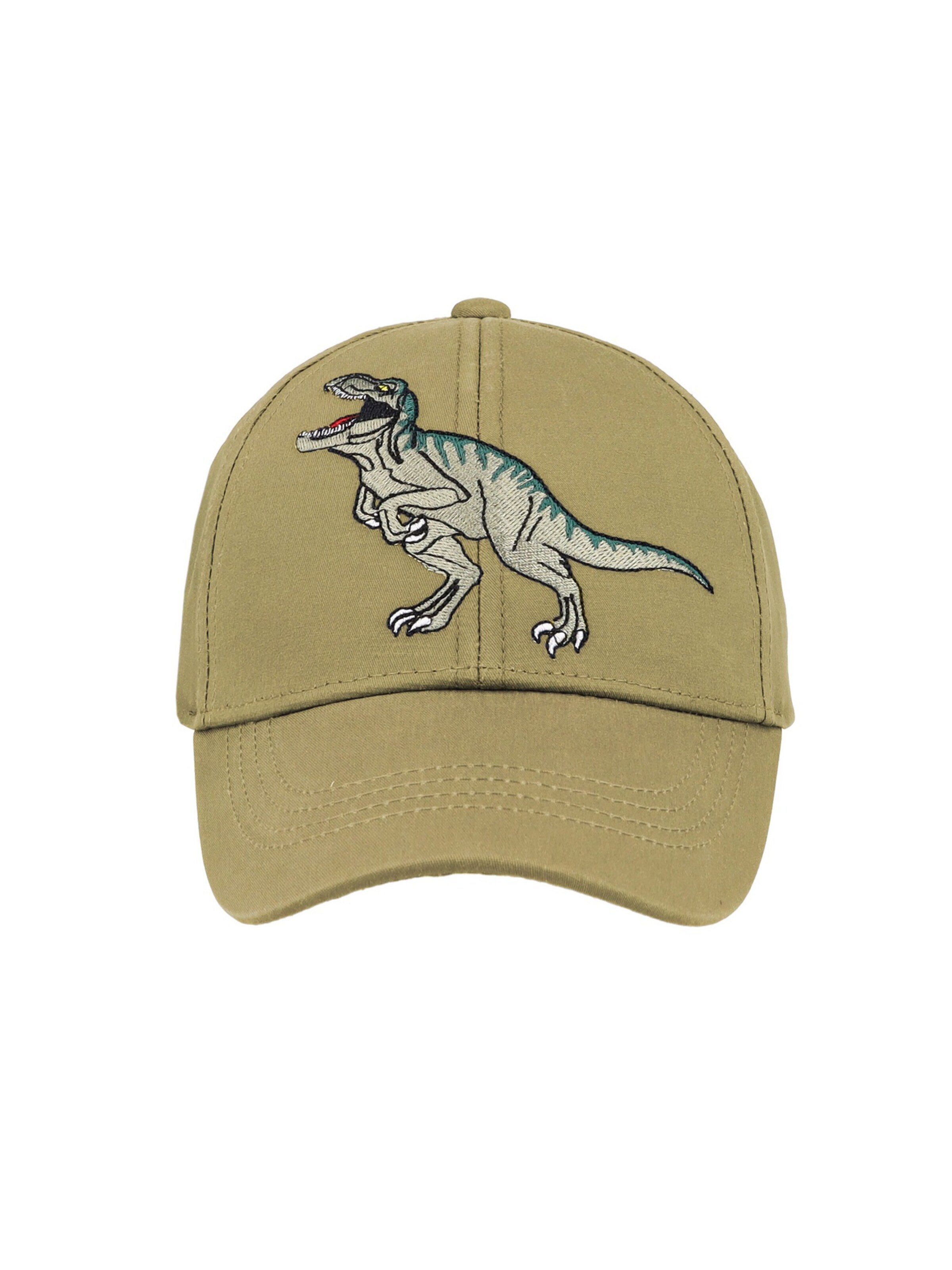 MAXIMO Hat 'KIDS BOY-Cap, Dino Stickerei, Klettverschluß' in Green: front
