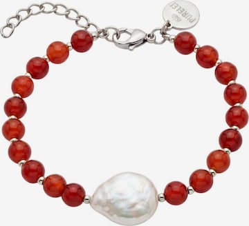 PURELEI - Pulseira 'Achat Pearl' em vermelho: frente