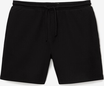 Loosefit Pantaloni de la Pull&Bear pe negru: față