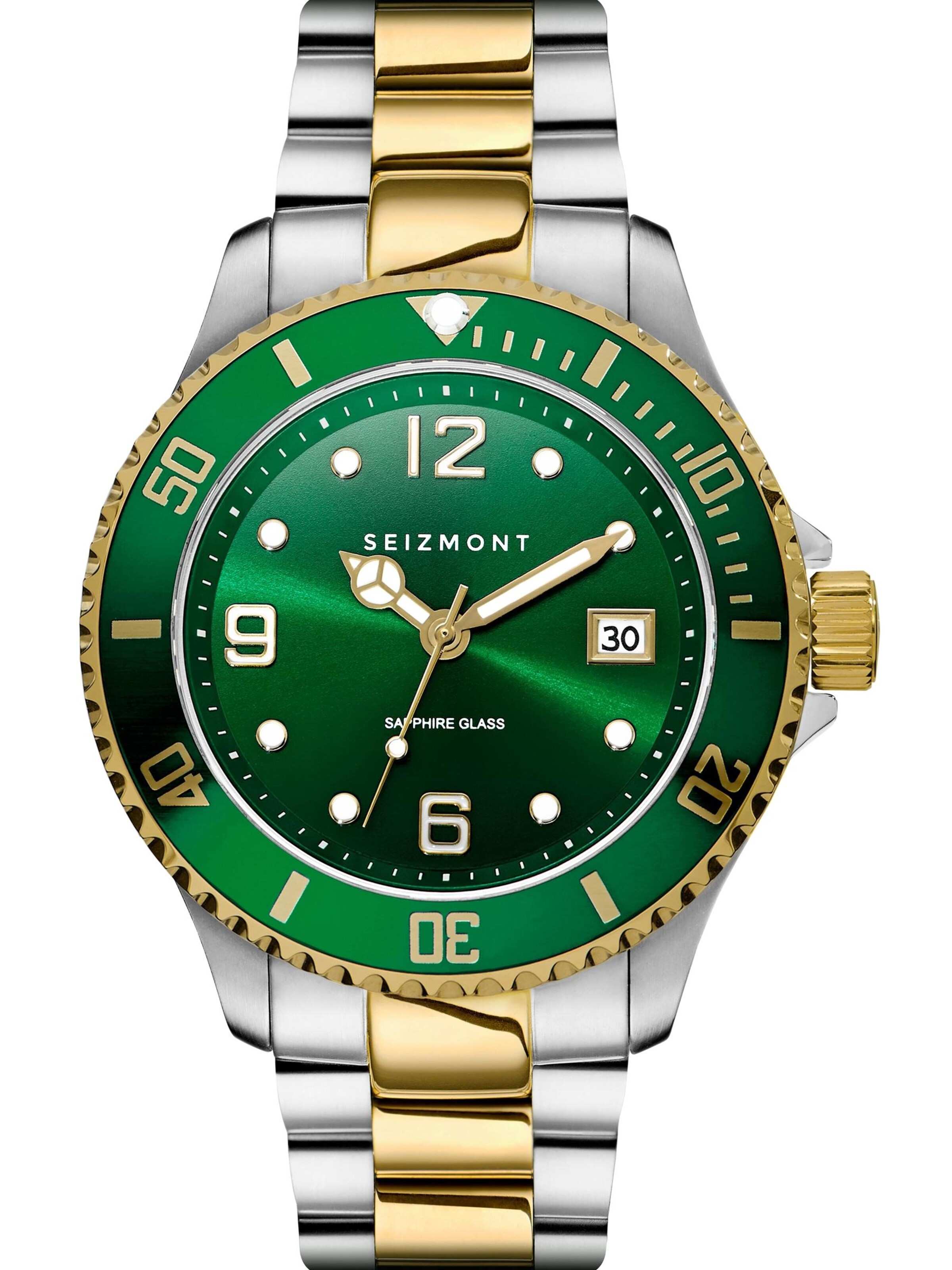 Seizmont Analog Watch 'Tide' in Green: front