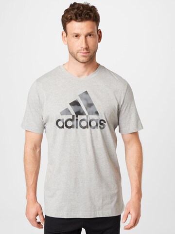 ADIDAS SPORTSWEAR Performance Shirt 'Essentials Camo Print' in Grey: front