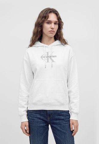 Calvin Klein Jeans Суичър в бяло: отпред