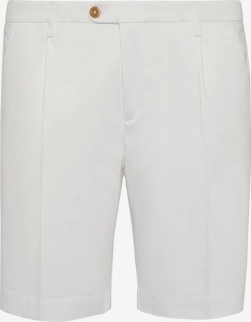 Boggi Milano Regular Pleat-Front Pants in White: front