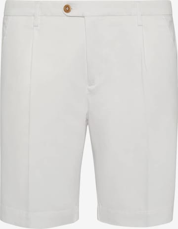 Boggi Milano Kalhoty se sklady v pase – bílá: přední strana