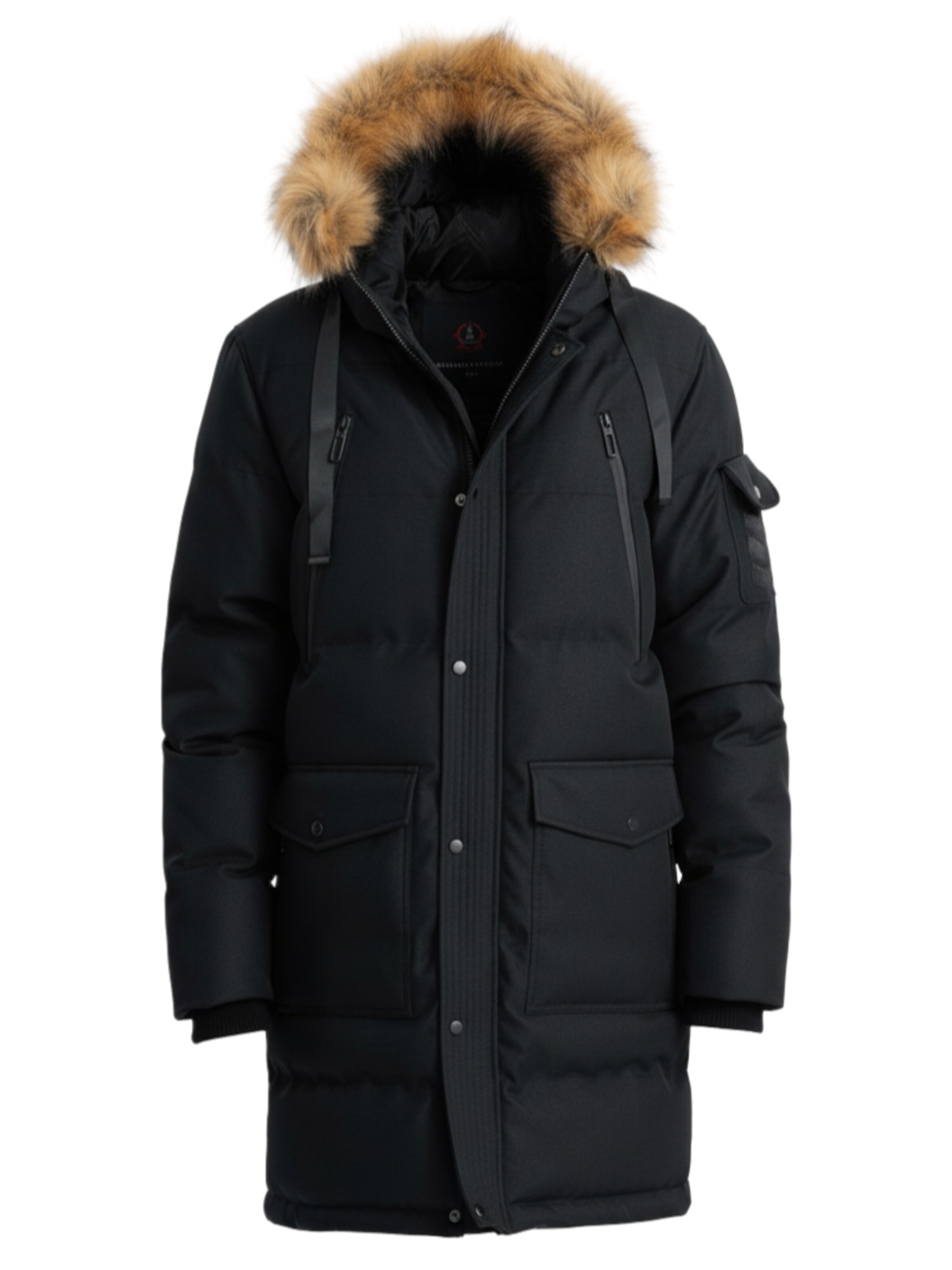 Ombre Winterjas in Zwart: voorkant