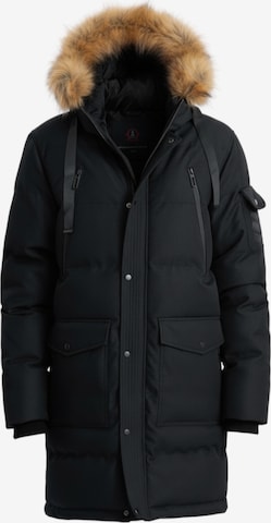 Ombre Winterjas in Zwart: voorkant