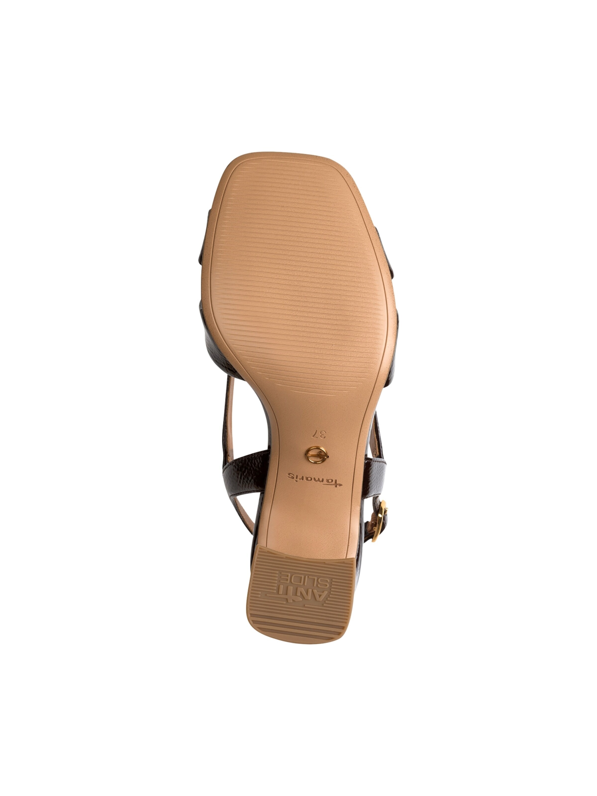 Tamaris Sandaal 'Ledersandalen mit Absatz' in Bruin