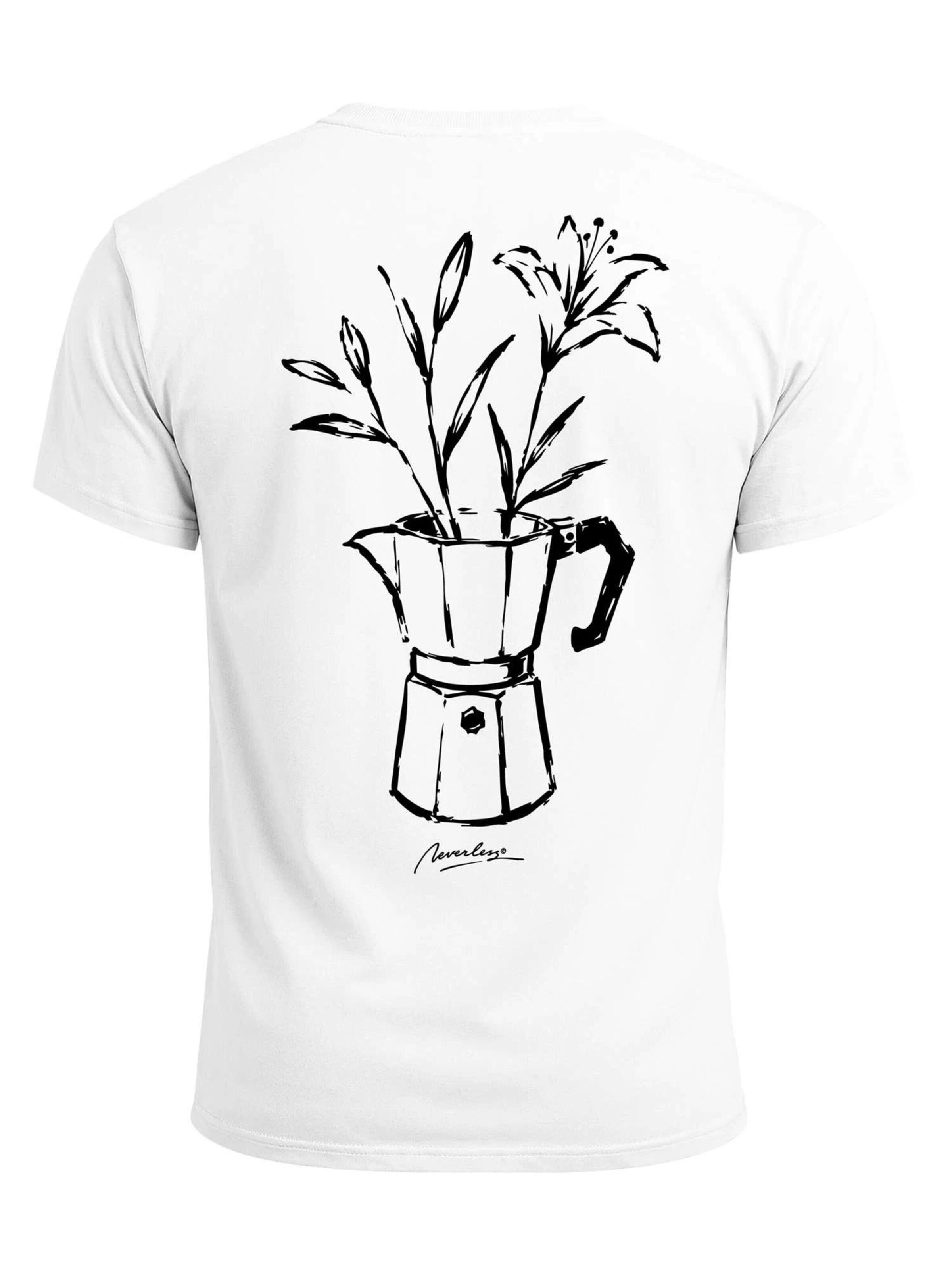 Neverless Shirt 'Mokka Flowers' in White: front