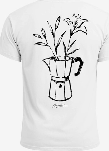 Neverless Shirt 'Mokka Flowers' in White: front