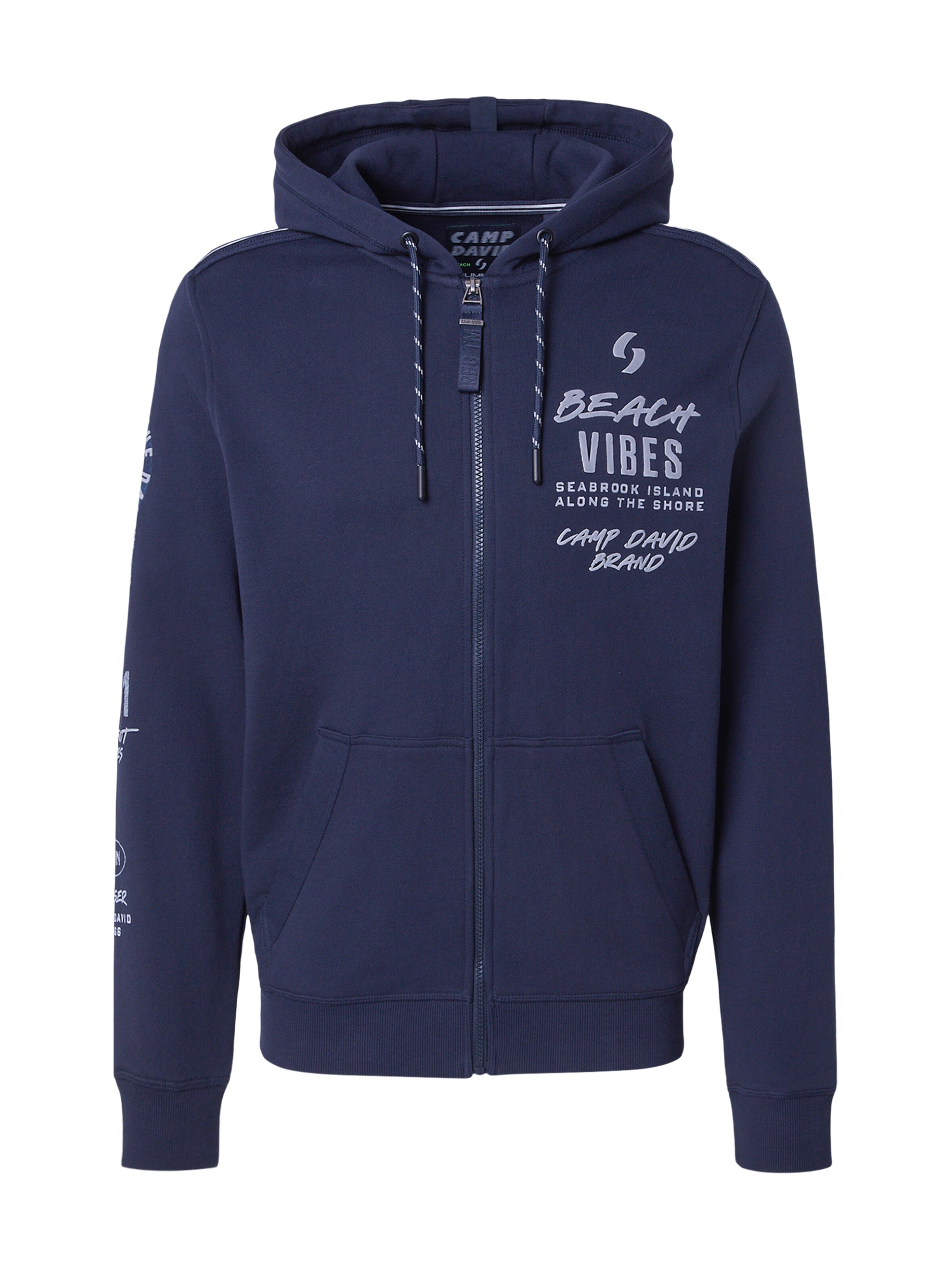 CAMP DAVID Zip-Up Hoodie in Blue: front