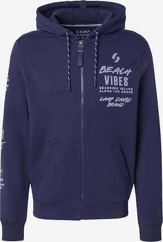 CAMP DAVID Collegetakki värissä sininen: etupuoli