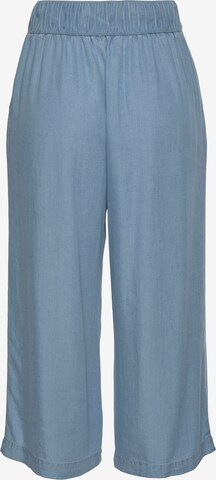 LASCANA Zvonové kalhoty Kalhoty se sklady v pase – modrá