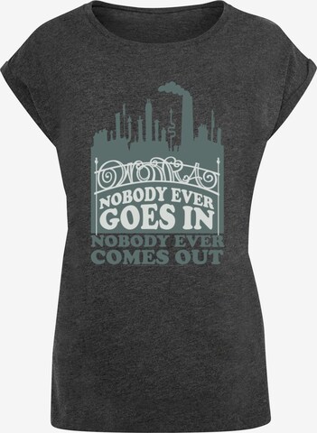 ABSOLUTE CULT Shirt 'Willy Wonka - Nobody Goes In' in Grey: front