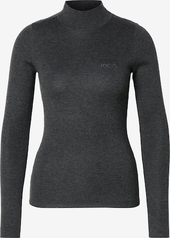 Karo Kauer Pullover in Grau: Vorderseite