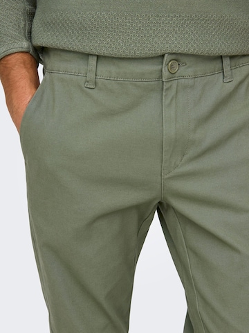 Only & Sons Regular Chino trousers 'ONSMark' in Green
