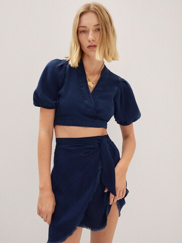 MANGO Bluse 'Mykonos' in Blau: Vorderseite
