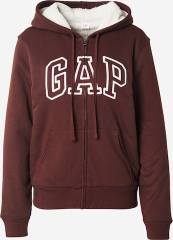 GAP Кофта на молнии 'HERITAGE' в Коричневый: спереди
