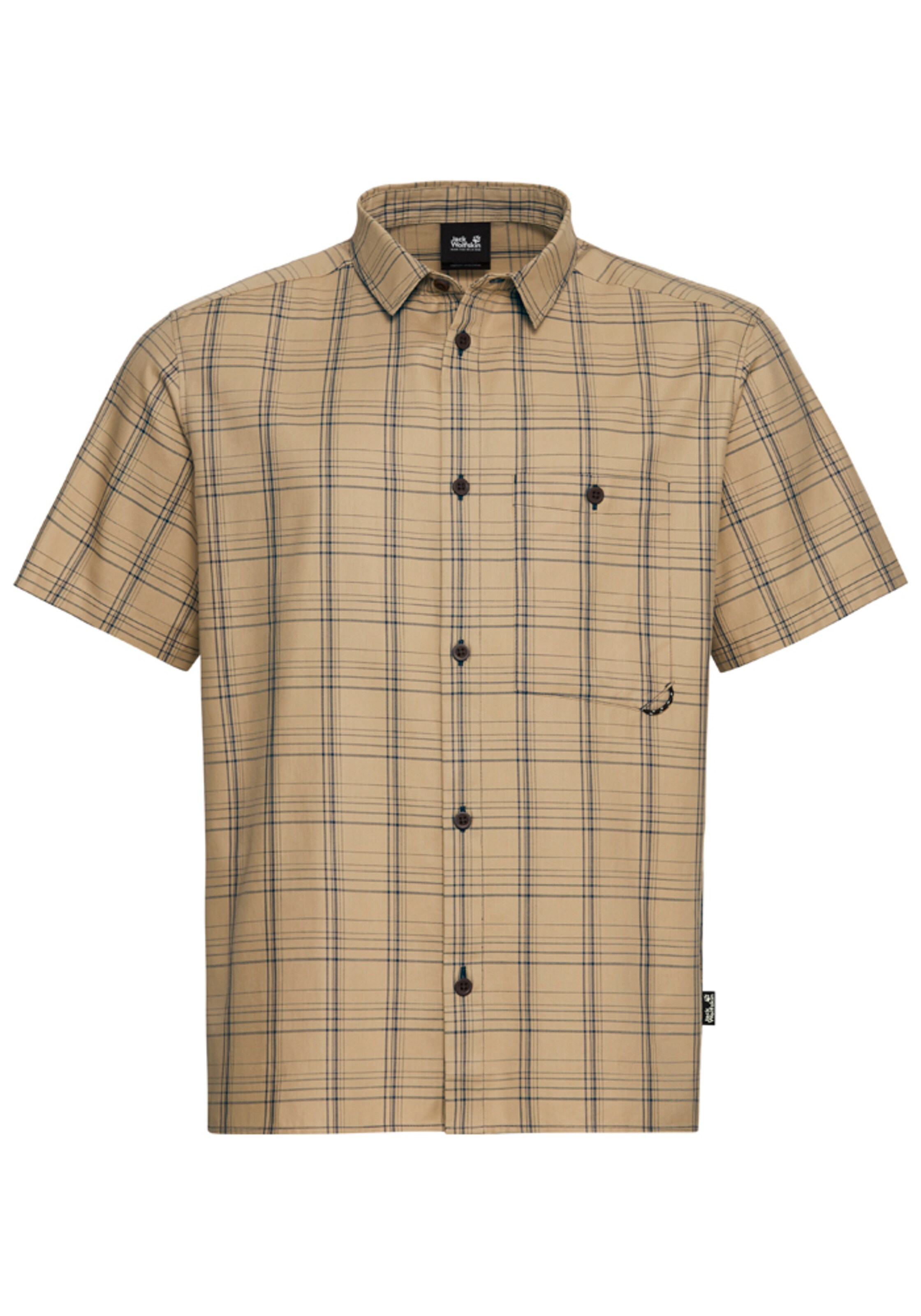 JACK WOLFSKIN Regular fit Athletic Button Up Shirt in Beige: front