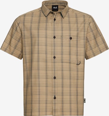 JACK WOLFSKIN Regular fit Athletic Button Up Shirt in Beige: front