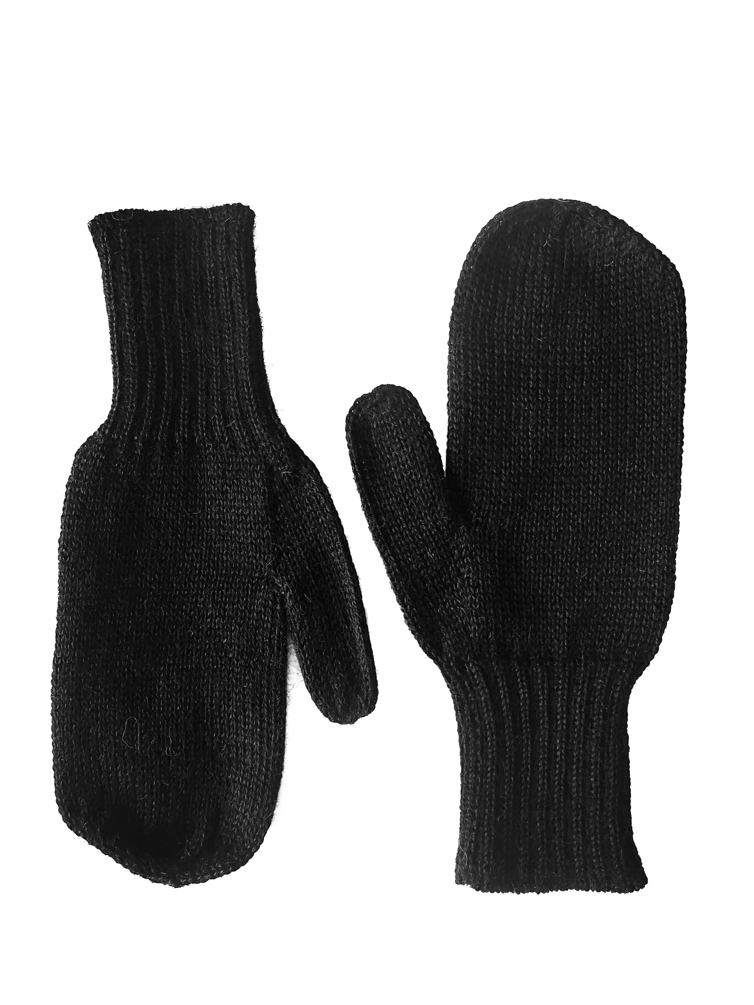 Posh Gear Mittens 'Pugnoguanti' in Black: front
