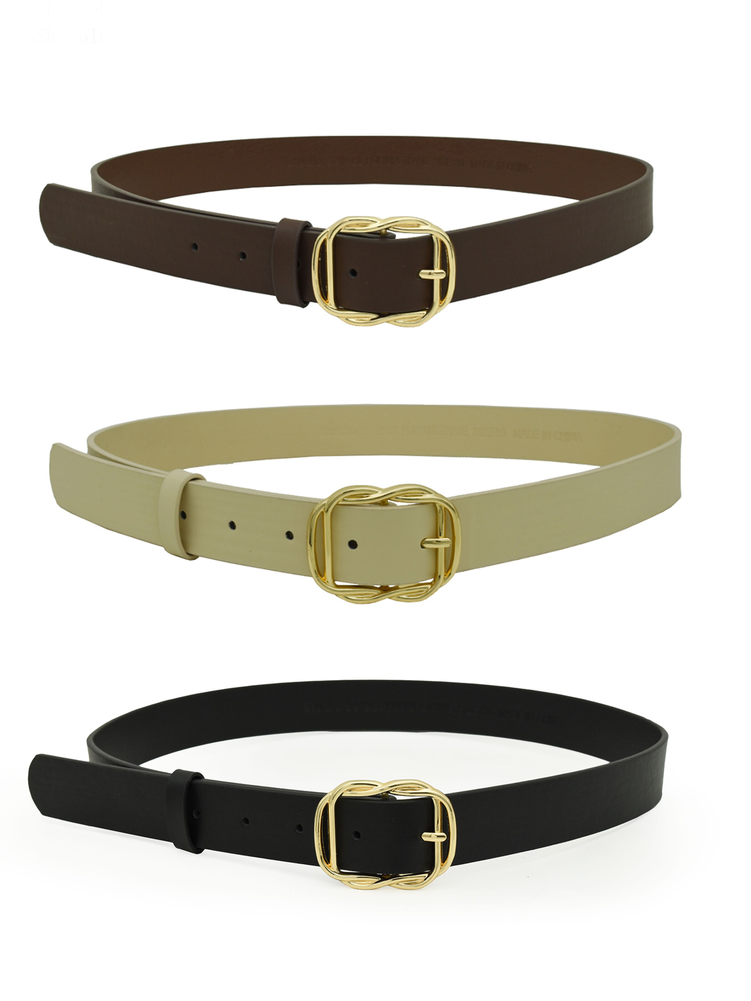 studioselect Gürtel in 80 in champagner / braun / schwarz, Produktansicht