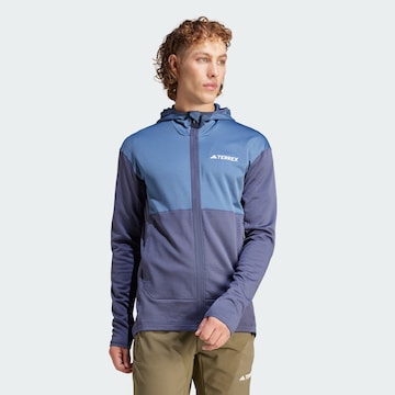 ADIDAS TERREX Funktionele fleece-jas 'Xperior' in Blauw: voorkant