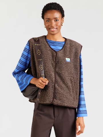 Gilet 'HOKTOWN' AMERICAN VINTAGE en marron : devant
