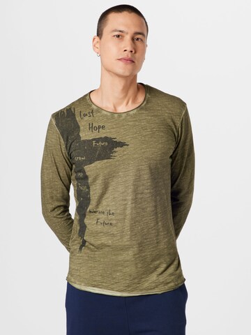 Key Largo Shirt 'LEADER' in Groen: voorkant